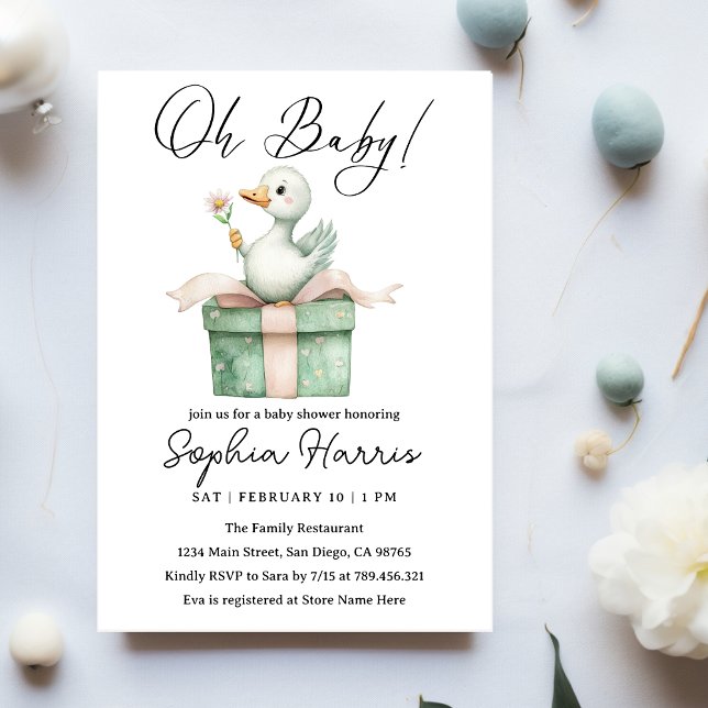 Convites Oh menina bebê  Chá de Bebê (Criador carregado)
