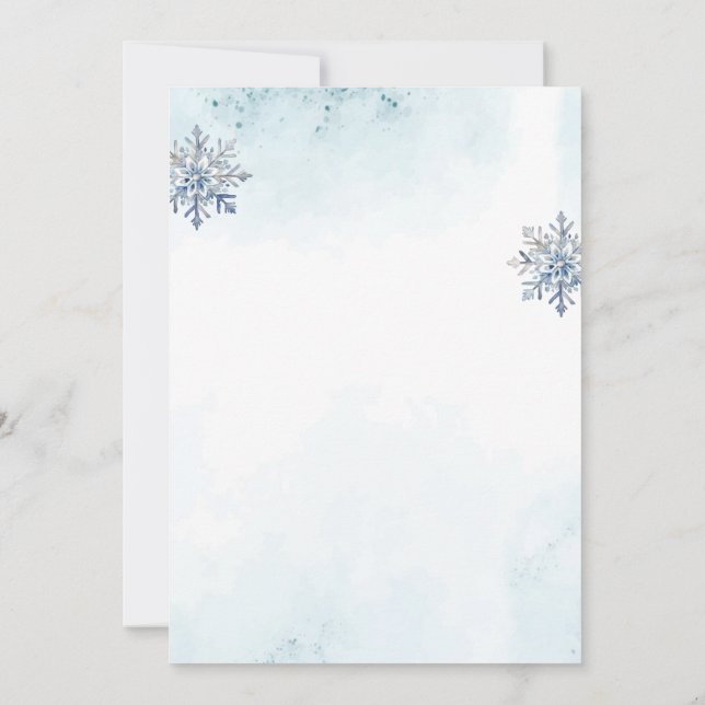 Convites Oh Menino, Chá de Neve Floco de Neve (Verso)