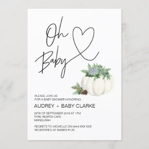 Convites Oh, Menino Gênero Neutro Chá Queda de Ação de Graç