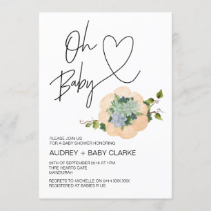 Convites Oh, Menino Gênero Neutro Chá Queda de Ação de Graç