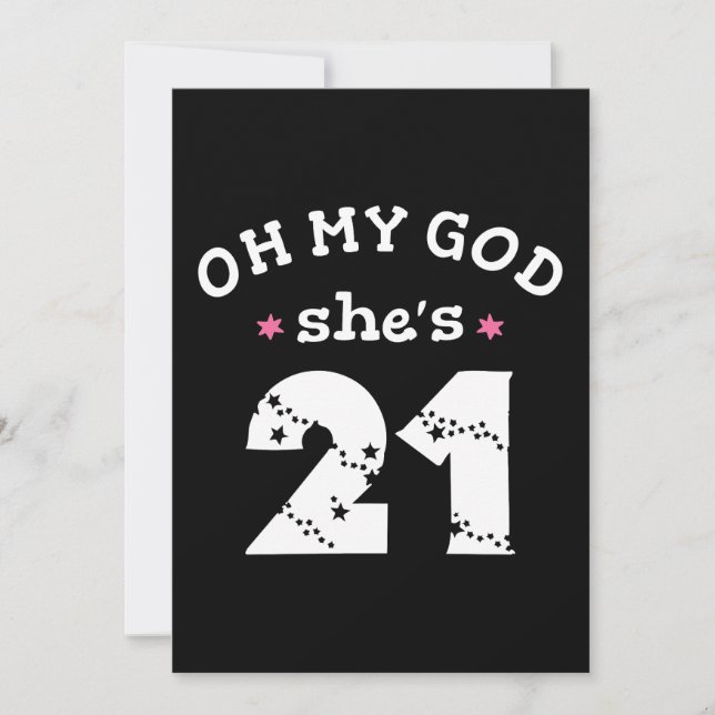 Convites Oh meu Deus ela tem 21 anos (Frente)