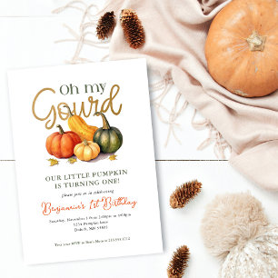 Convites Oh My Gourd Little Pumpkin 1º Aniversário