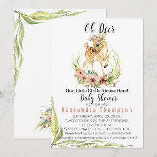 Convites Oh o cervo nossa menina é quase aqui chá de