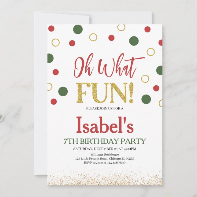 Convites Oh, que belo dia de aniversário dos pontos vermelh (Frente)