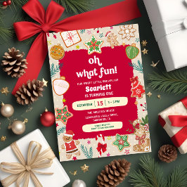 Convites Oh Que Diversão Biscoitos de Natal Festa de 1º Ani