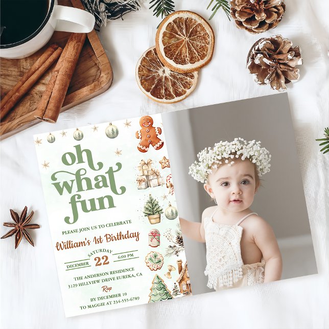 Convites Oh Que Diversão Cookies Foto de Natal (Criador carregado)