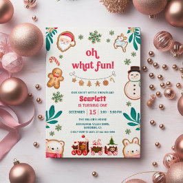 Convites Oh Que Diversão Inverno Natal Bolo de Aniversário