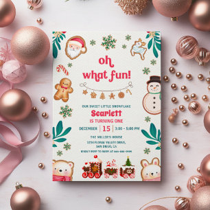 Convites Oh Que Diversão Inverno Natal Bolo de Aniversário