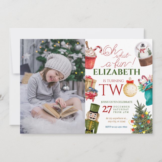 Convites Oh Que Foto Divertida Do segundo aniversário De Na (Frente)