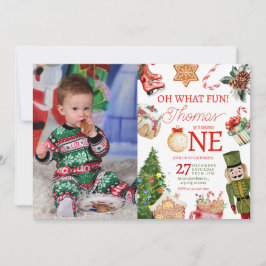 Convites Oh, que Natal divertido Primeiro Aniversário de in