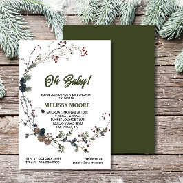Convites Oh, querida winterberry verde pinecones