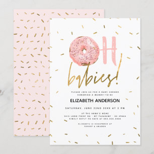Convites Oh Rosquinha de bebês e Chá de fraldas de menina