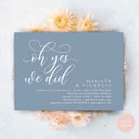 Oh Sim, Nós Fizemos, Jantar e Festa de Casamento M