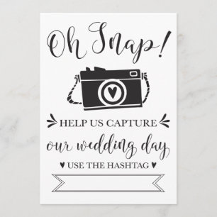 Convites Oh Sinal de Hashtag de Casamento Snap