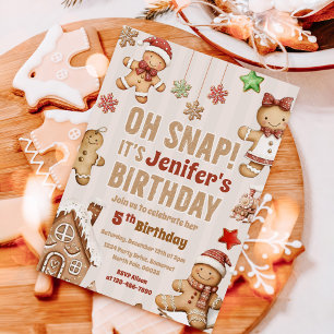 Convites Oh Snap Biscoito De Natal Gingerbread Aniversário