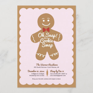 Convites Oh Snap É uma festa de férias de troca de cookies