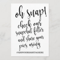 Oh Snap Hashtag Sinal 5x7 Acessível