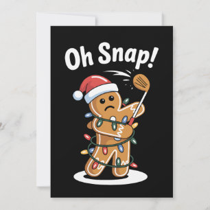 Convites Oh Snap Natal Boneco de Pão de Gengibre Luzes Chap