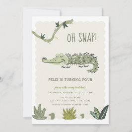 Convites Oh Snap Swamp Crocodile Birthday Invitation