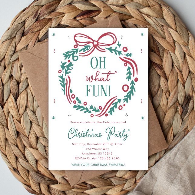 Convites Oh What Fun Christmas Party Invitation  (Criador carregado)