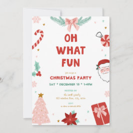 Convites Oh What Fun Cute Kids Christmas Party Invitations