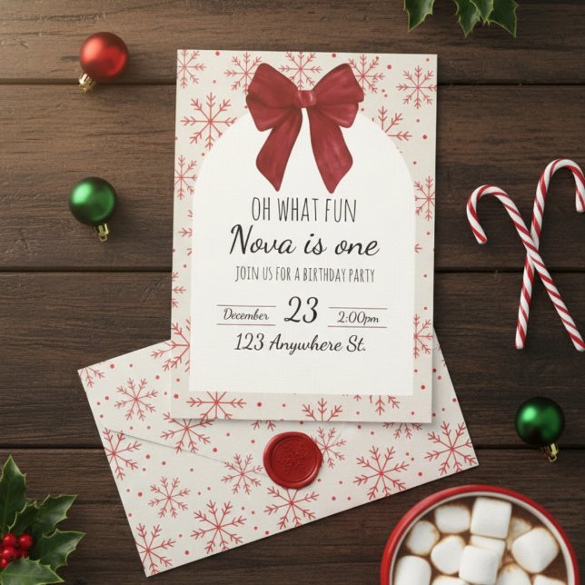 Convites oh what fun! first birthday invitation (Criador carregado)