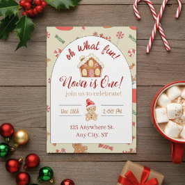 Convites Oh what fun! first birthday invitation