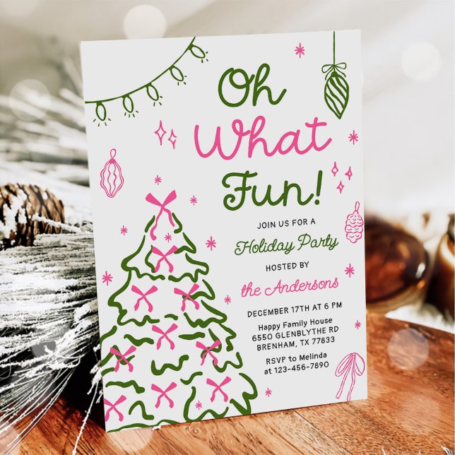 Convites Oh What Fun Hand Drawn Christmas Holiday Party (Criador carregado)