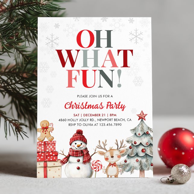 Convites Oh What Fun Winter Wonderland Christmas Party (Criador carregado)