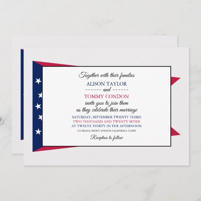 Convites Ohioan Flag, Flag of Ohio Wedding (Frente/Verso)