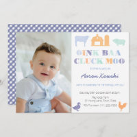 Oink Baa Cluck Moo Farmyards Festa de aniversário