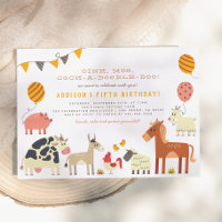 Oink Moo Cock-a-doodle Farm Animal Birthday