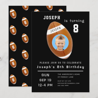 Convites Oitavo Aniversário Futebol da Era da Foto Preta