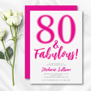 Convites Oitenta e Fabuloso Festa de Aniversário de 80 anos