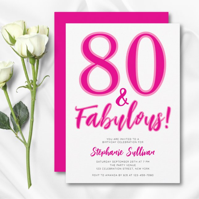 Convites Oitenta e Fabuloso Festa de Aniversário de 80 anos (Criador carregado)