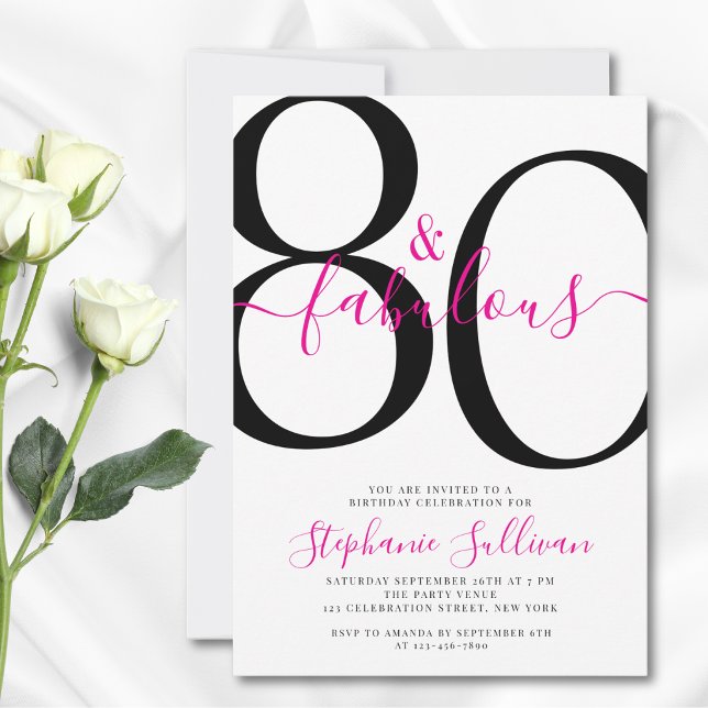 Convites Oitenta e Fabuloso Roteiro de Aniversário de 80 An (Criador carregado)