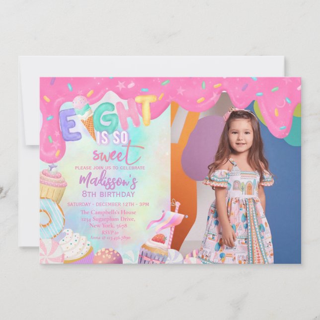 Convites Oito É Tão Doce (Frente)