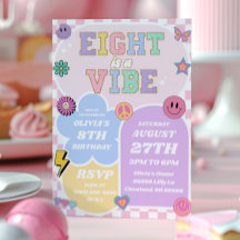 Oito É Uma Festa de aniversário Vibe Preppy Patch 