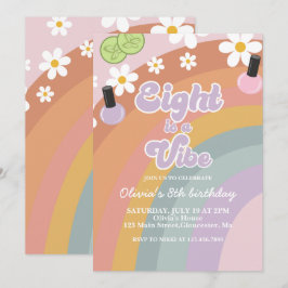 Convites Oito é uma vibe Spa Arco-íris 8º Aniversário