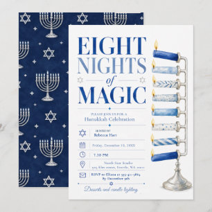 Convites Oito Noites de Magia Hanukkah
