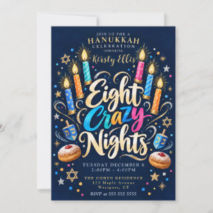 Convites Oito Noites Loucas Hanukkah