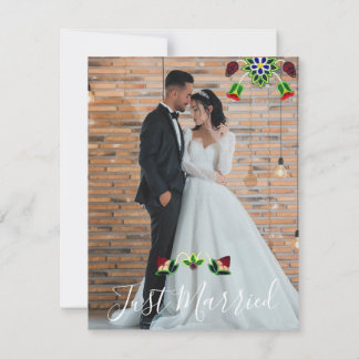 Convites Ojibwe Floral Strawberry Black Thank You Wedding