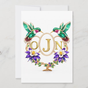 Convites OJN Beija-flor Casamento Qualquer Letras Personali