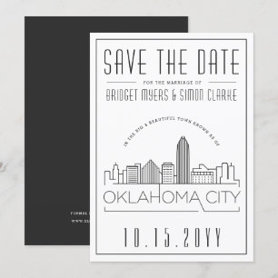 Convites Oklahoma City que Wedding economias da skyline de