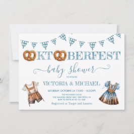 Convites Oktoberfest Pretzel Liderderhosen Chá de fraldas