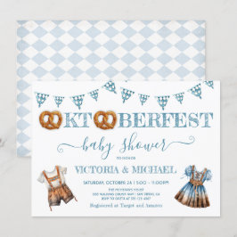 Convites Oktoberfest Pretzel Liderderhosen Chá de fraldas