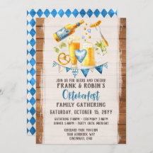Oktoberfest Rustic Bavarian Beer Custom Party Name