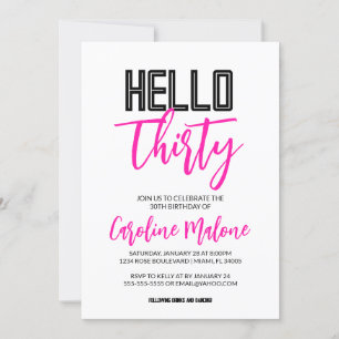 Convites Olá, 30 de aniversário