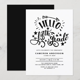 Convites Olá 5º ano   Graduação do 4.o grau em preto