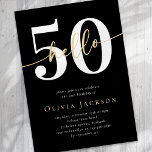 Convites Olá, 50 Quinésima Festa de aniversário<br><div class="desc">🎉 Convidar amigos e família para comemorar numa 50ª festa de aniversário com este convite divertido. Todos os produtos são criados pela Zazzle e enviados para sua porta onde quer que você esteja no mundo. Clique no ícone do caminhão pequeno para ver quando eles podem entregar 🚚 Se você precisar...</div>